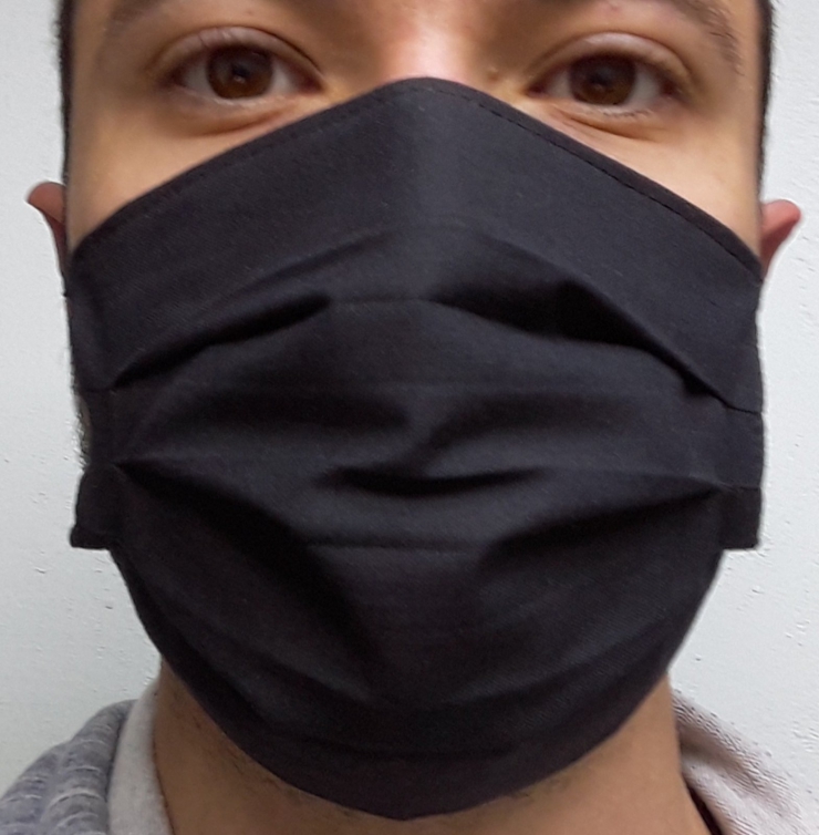 Медицинская маска, многоразовая, хлопковая, черная - 1