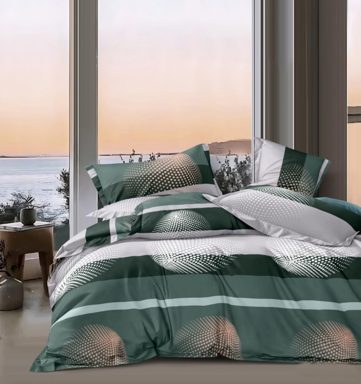 Комплект постельного белья Сатин №с21 Евро на кнопках