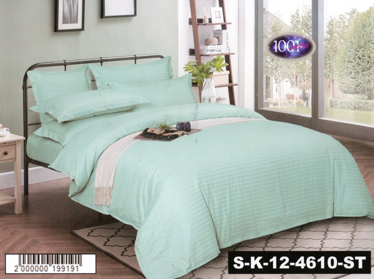Комплект постельного белья Страйп сатин S-K-12-4610-ST Семейный