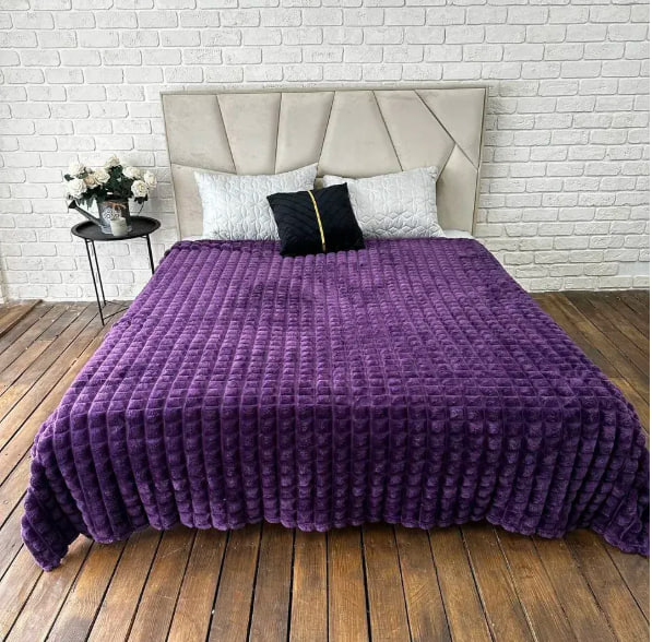 Покрывало Соты Баклажан Евро 200х220 см. Покрывало Соты Баклажан Евро 200х220 см.