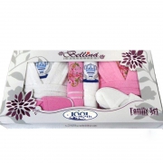 Набор Bellina розовый 2 халата+4 полотенца+тапочки