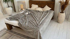 Покрывало шарпей, Евро 200*220 Светло-серое полоса 4см