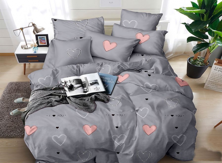 Комплект постельного белья № в574 Евро на кнопках